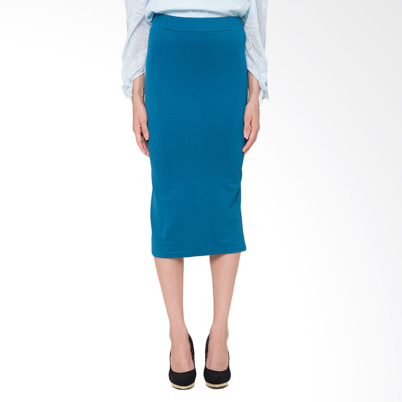 Duapola Plain Stretch Pensil Midi Skirt - Tosca