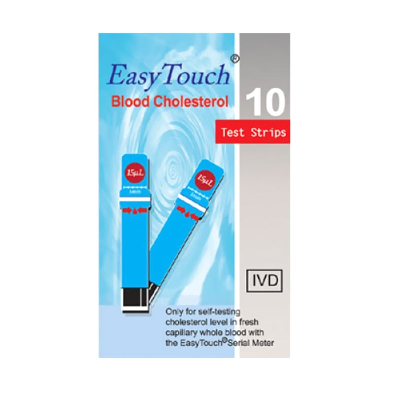 Jual Easy Touch Blood Cholesterol Test Strips [10 Strips] di Seller