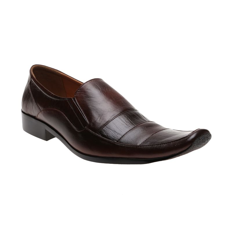 Edberth Leather Shoes Strip Blucher SN-67 C Brown Sepatu Pria