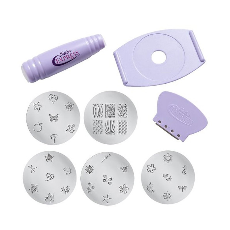 Jual Salon Express Nail Art Stamping Kit Penghias Kuku - Ungu Terbaru