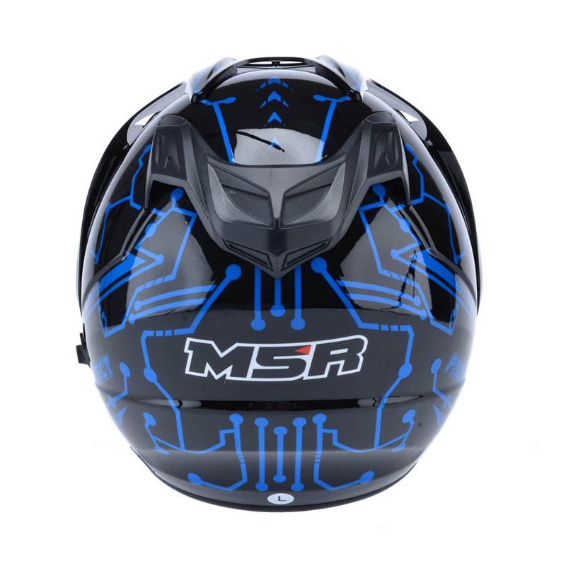 Jual MSR Impressive Double Visor Protect Hitam Biru Helm