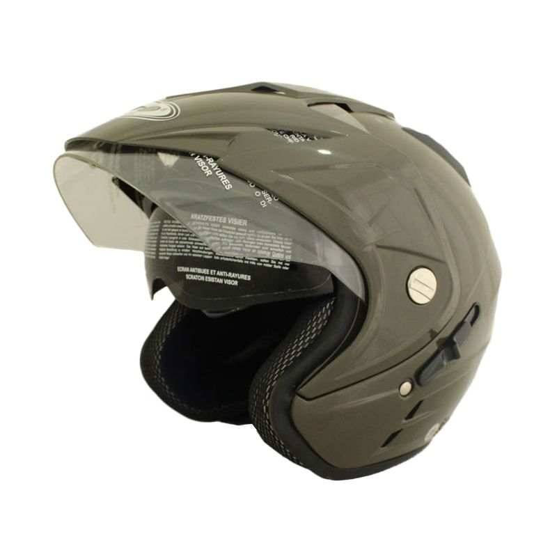 Jual WTO Helmet Impressive Double Visor Hijau Tua Helm Open Face di