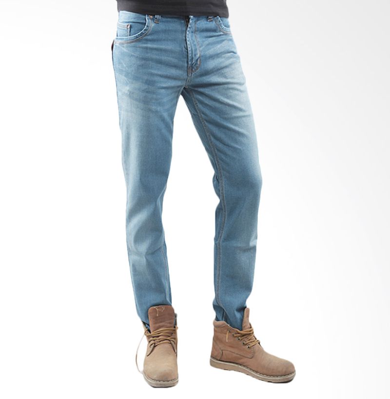 2ndRED Slim Fit 133233 Wisker Spray Light Blue Celana Panjang Jeans Pria