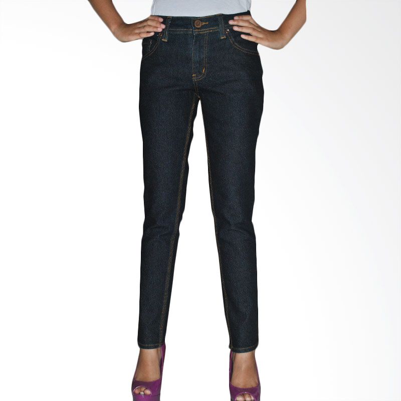 2ndRED 233273 Slim Fit Ladies Blue Black Raw Jeans Celana Panjang