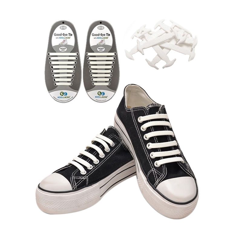 Jual Koollaces Silicon Shoe Laces White Tali Sepatu Online - Harga & Kualitas Terjamin