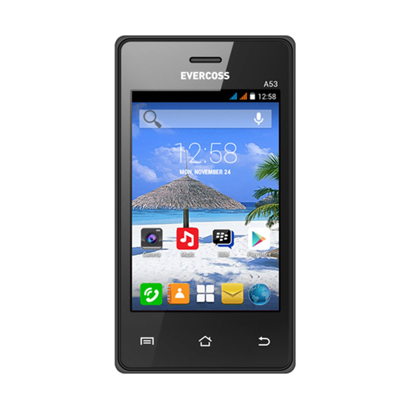 Evercoss A53 Smartphone - Black [512 MB/256 MB]