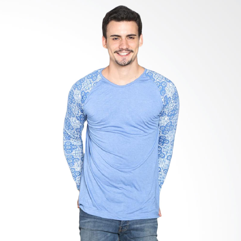 Fafa Collection BOYS 007 T-Shirt Batik Lengan Panjang Pria - Biru Muda