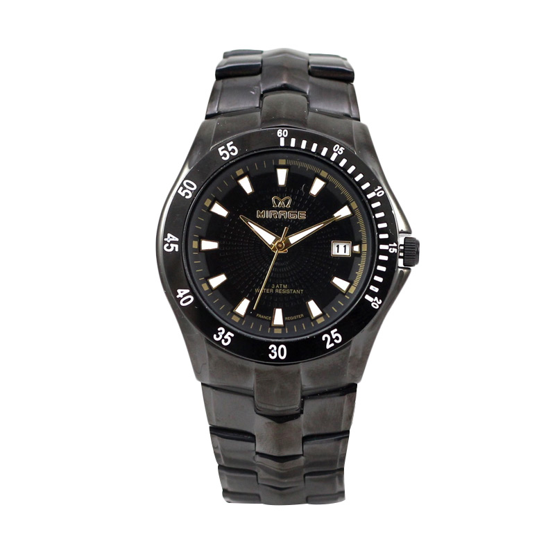 Harga Mirage 8273BRP-M Jam Tangan Pria - Black - PriceNia.com