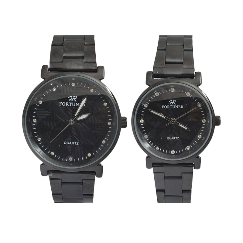 Fortuner FT089CFB Couple Watch - Black
