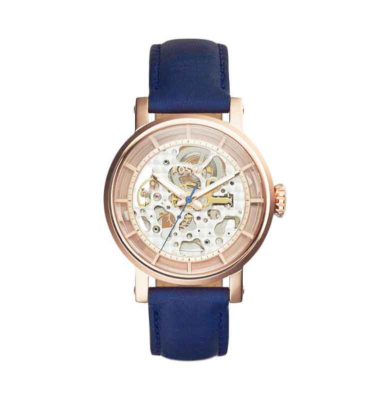 Fossil Automatic Original Boyfriend ME3086 Jam Tangan Wanita - Blue Rose Gold