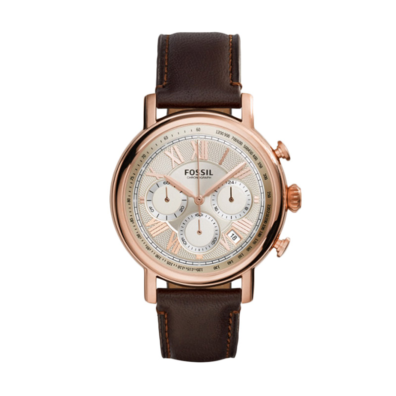 Fossil Buchanan Chronograph FS5103 Jam Tangan Pria Rose Gold Brown