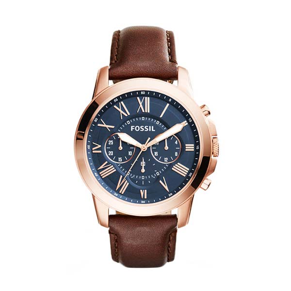 fossil grant blue dial