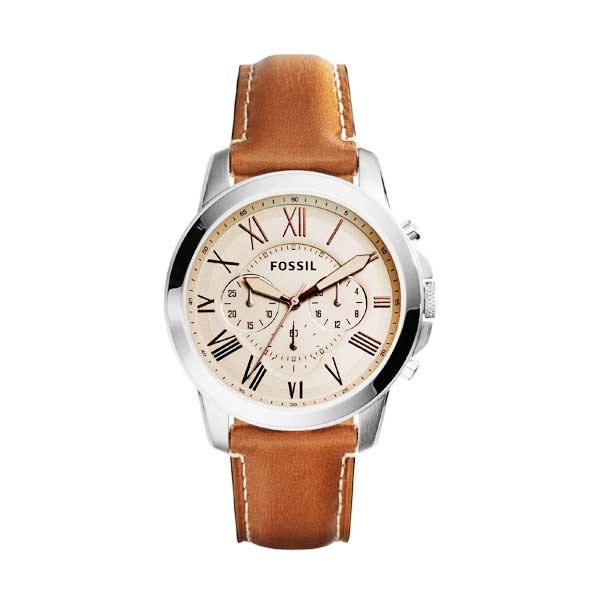 FOSSIL Grant Chronograph Leather FS5118 Jam Tangan Pria - Light Brown