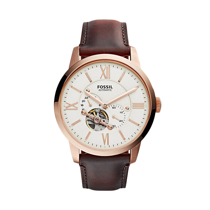 Promo Fossil Townsman Automatic Me3105 Dark Brown Jam Tangan Pria