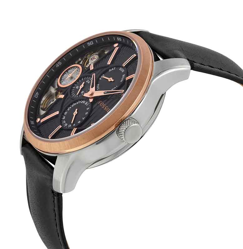 Promo Fossil Townsman Twist Mechanical Black Dial Multifunction