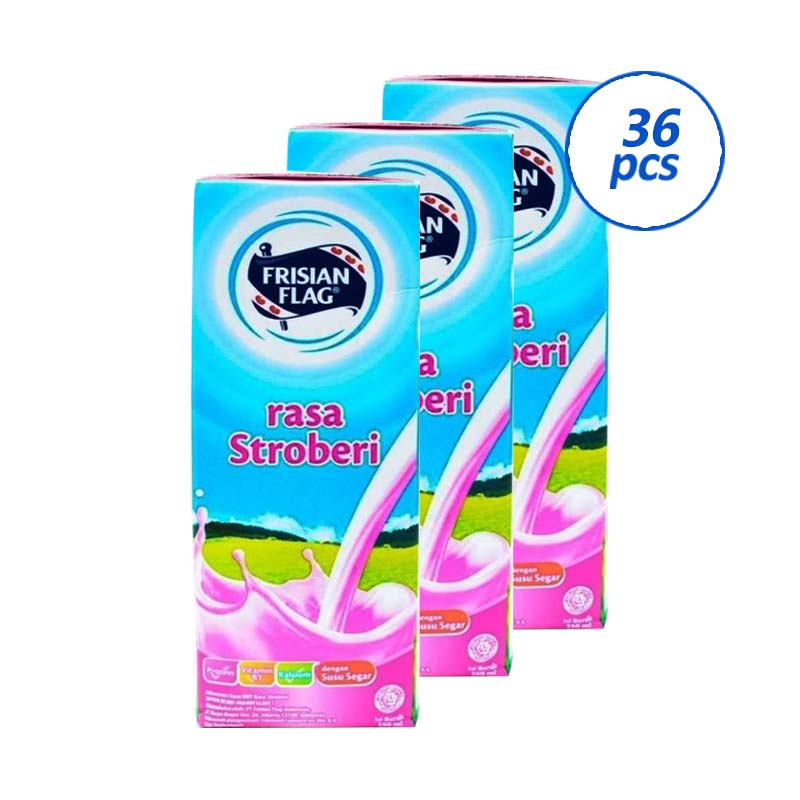 Jual Frisian Flag Strawberry Susu UHT [36 pcs/225 mL