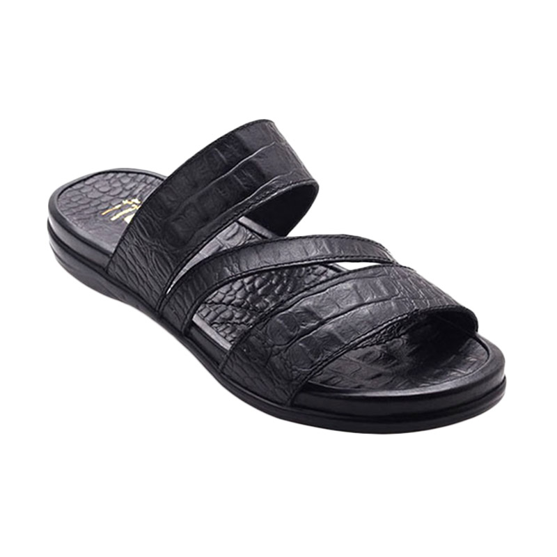 Ftale Footwear Newton Mens Sandal - Croco Black