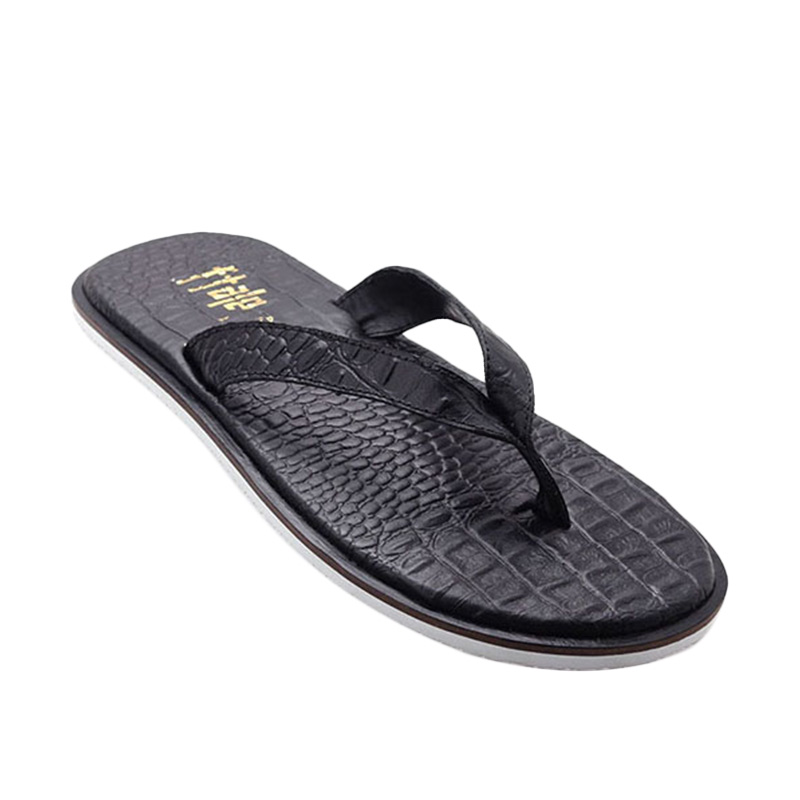 Ftale Footwear Santos Sandal Pria - Black Croco