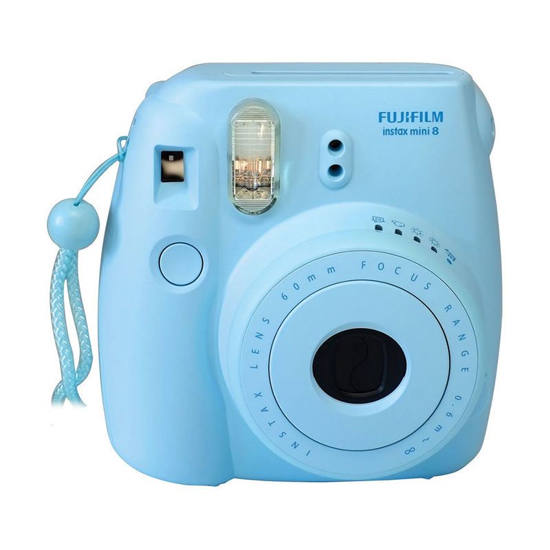 Fujifilm Instax Mini 8 Blue Kamera Polaroid + PAPER 1 PACK