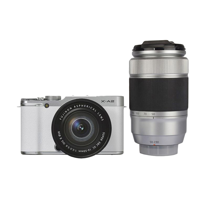 Harga dan Spesifikasi Fujifilm X-A2 Double Kit 16-50mm & 50-230mm f/3.5-5.6 OIS Kamera Mirrorless - Putih