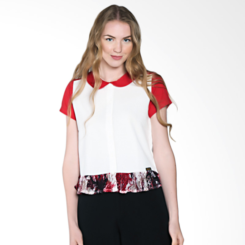 Gaff 11605 1206 O Chintya Blouse - Off White Deep Red
