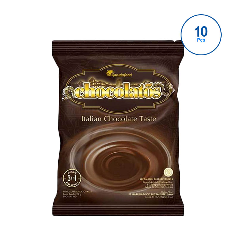 GarudaFood Chocolatos Drink Minuman Coklat [1 Renceng/10 pcs] Cemilan 