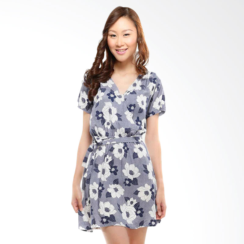 GatsuOne Ellen Mini Dress - Blue Motif