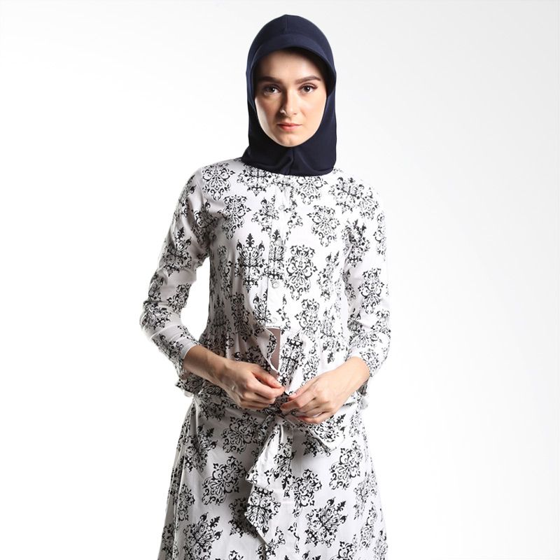 Goldee Cloth Blazer Pattern Victory White Atasan Muslim Wanita