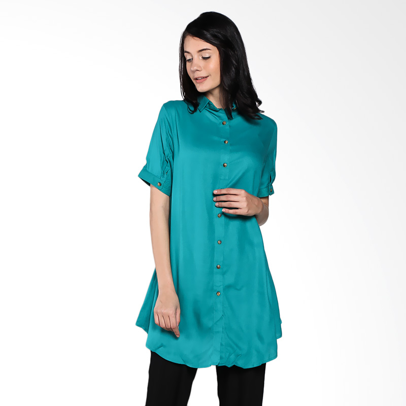 Graphis 12DS11605 Short Sleeve Blouse - Green