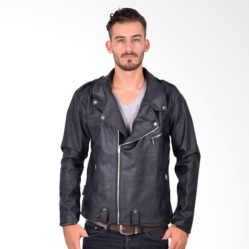 Grenade Leather Biker Jaket Pria