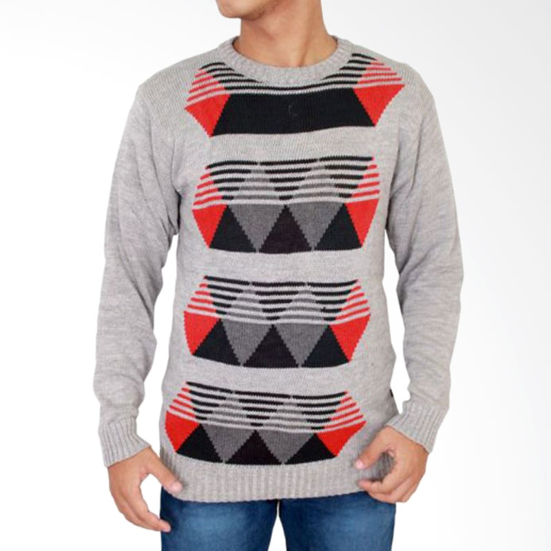 Gudang Fashion SWE 764 Rajut Sweater Pria - Grey