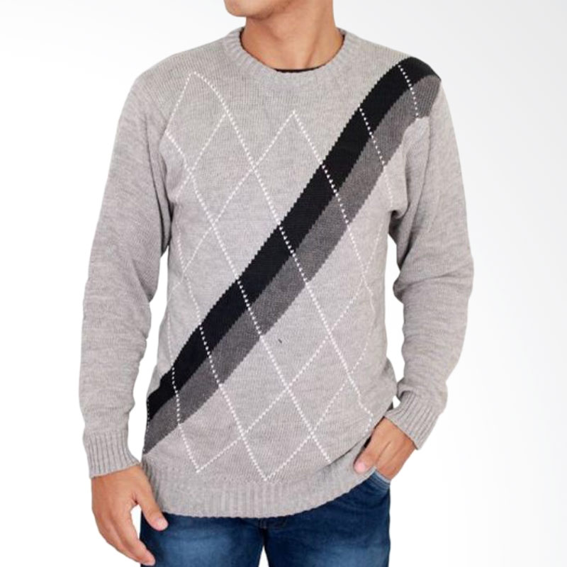 Gudang Fashion SWE 766 Rajut Sweater Pria - Grey