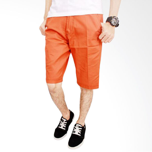 Gudang Fashion CLN 858 Stretch Orange Celana Pendek Pria Chinos Polos