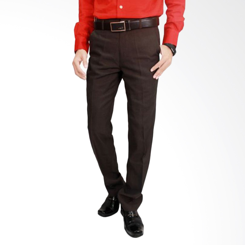 Gudang Fashion CLN 873 Men'S Suit Long Pants Trousers Katun Celana Pria - Brown