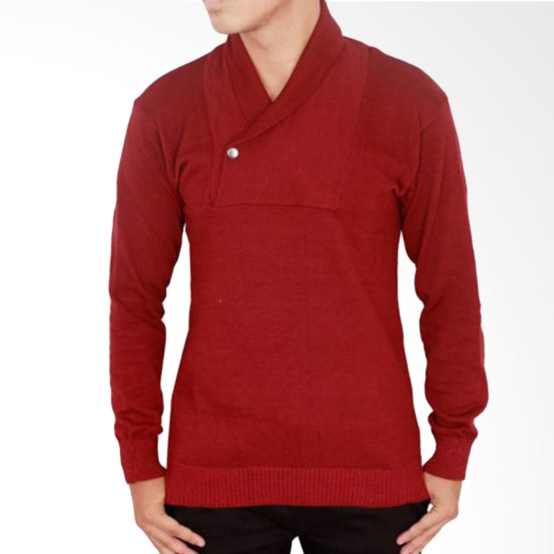 Gudang Fashion SWE 776 Harajuku Style Rajut Sweater Pria - Red
