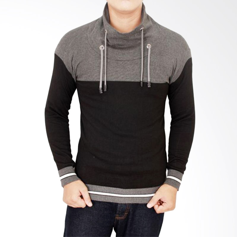 Gudang Fashion Harajuku Sweaters Rajut Black Grey - SWE 687