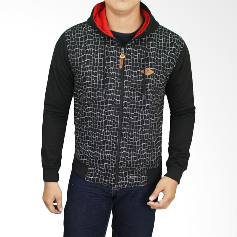 Gudang Fashion JAK 2190 Jeans Hoodie Jaket Pria - Black