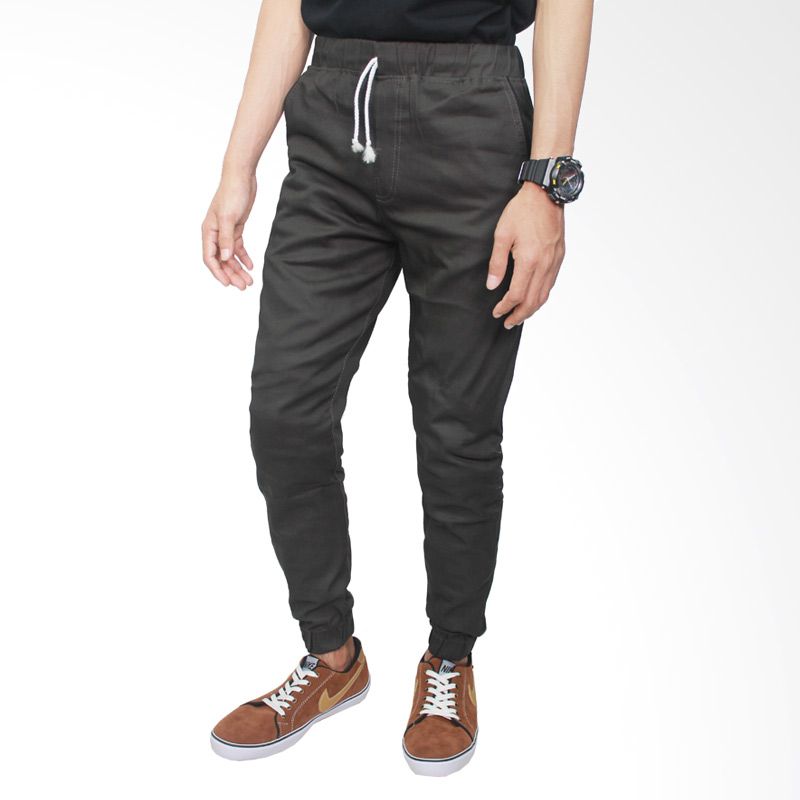 gudang fashion kasual jogger abu tua celana panjang pria gudang fashion kasual jogger abu tua celana panjang pria