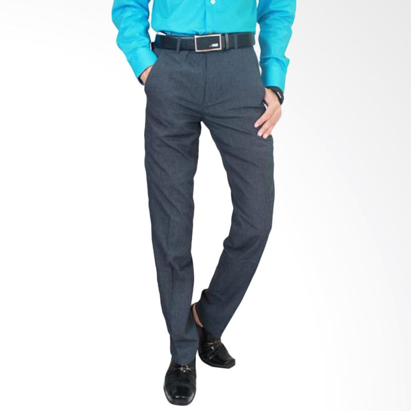 Gudang Fashion CLN 877 Male Suit Trousers Katun Grey Celana Pria