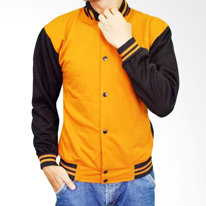 Gudang Fashion Baseball Fleece JAK 2165 Jaket Pria - Orange