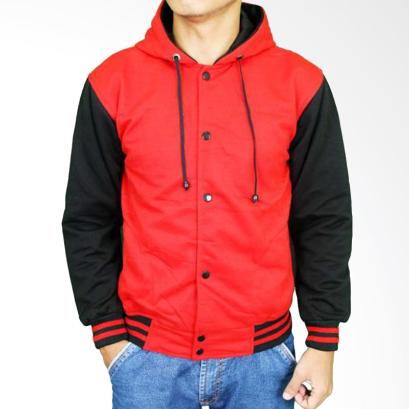 Gudang Fashion JAK 2172 Men's Outerwear Jackets Baseball Fleece - Red