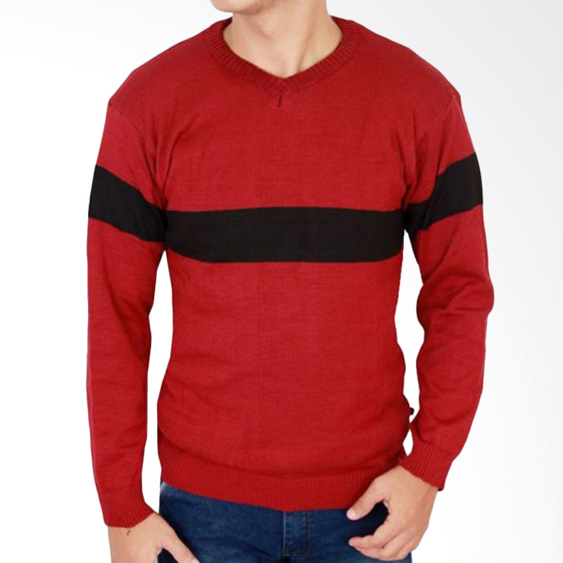 Gudang Fashion Mens Knit Rajut SWE 804 Sweaters - Red
