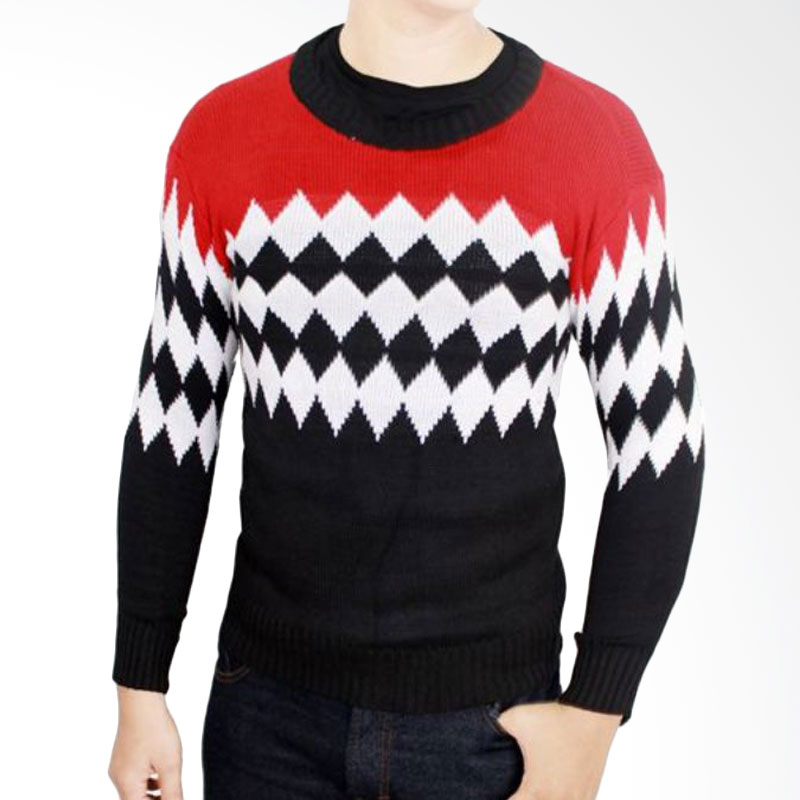 Promo Gudang Fashion Swe 647 Sweater Rajut Laki-laki Multicolor