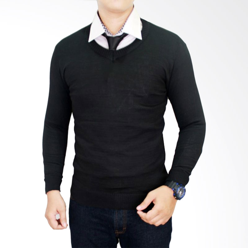 Gudang Fashion SWE 667 Distro Rajut Sweater Pria - Black