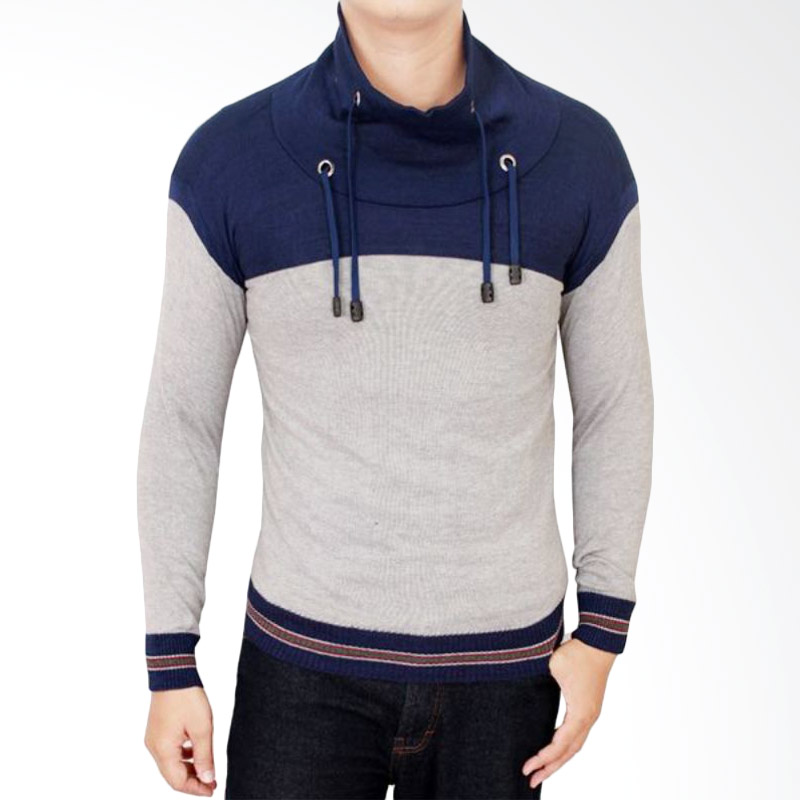 Gudang Fashion SWE 698 Harajuku Sweaters - Grey Navy