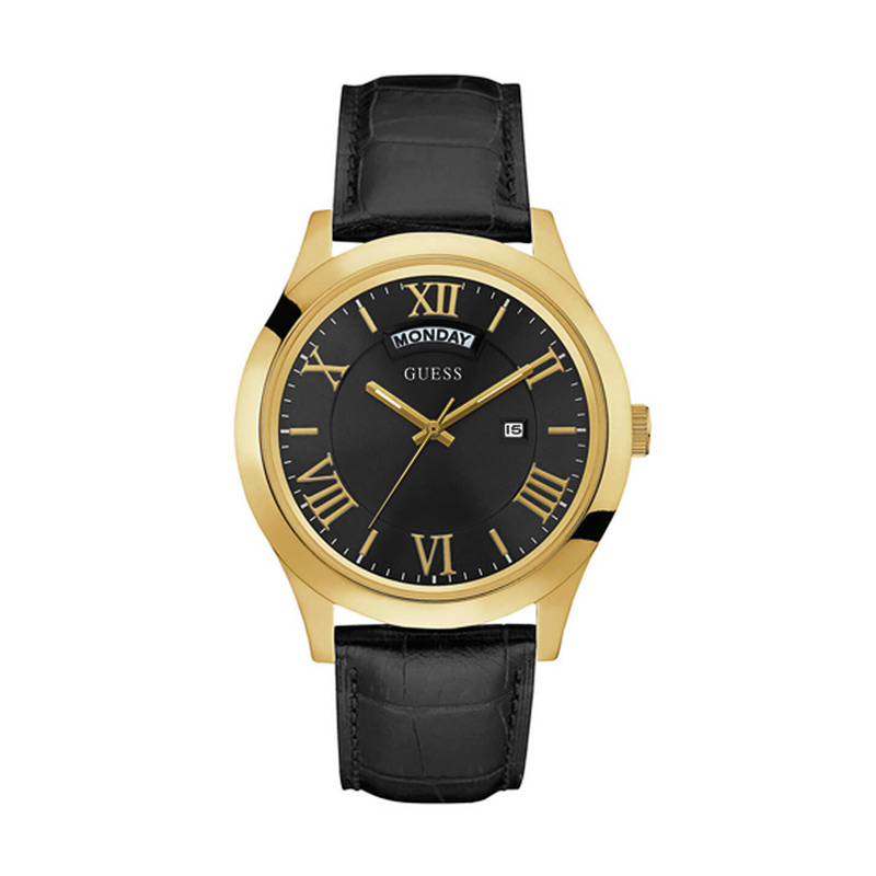 jual guess w0792g4 jam tangan pria black gold jual guess w0792g4 jam tangan pria black gold