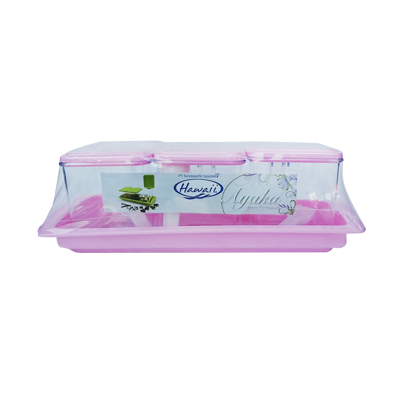 harga Hawaii 3 in 1 Seasoning Box Tempat Bumbu Serbaguna - Pink Blibli.com