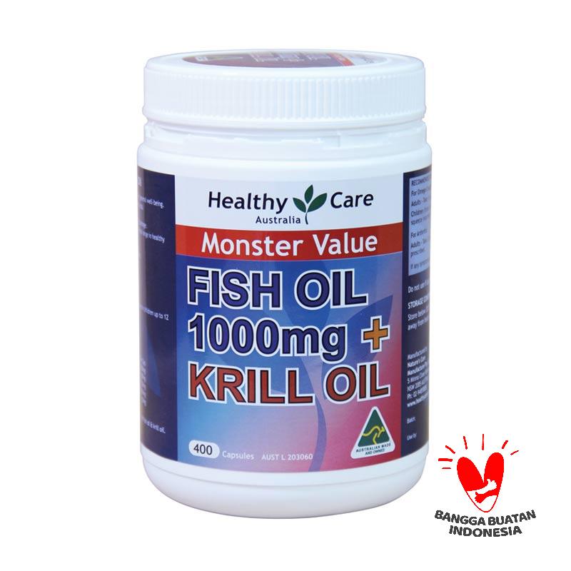 Jual Healthy Care Fish Oil 1000mg & Krill Suplemen [400 kapsul] di Seller Mega Online Store