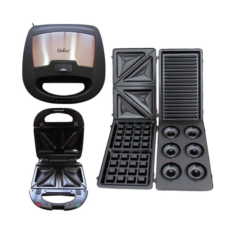 Jual Heles HSM0294P 4in1 Sandwich Toaster / Waffle and Donut Maker di Seller Damians Kitchen