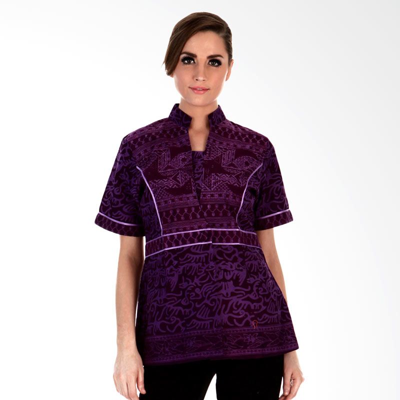 Nana Blanche Batik Cap NBBW-1029 Ungu Atasan Wanita